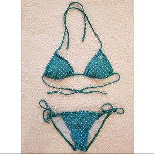 Roxy Green Polka Dot Bikini